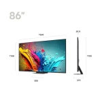 ابعاد تلویزیون 86 اینچ ال جی مدل 86QNED86