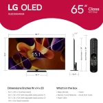 ابعاد تلویزیون 65 اینچ ال جی مدل OLED65G4